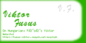 viktor fusus business card